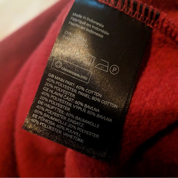 H&M Men’s Red White Blue Funnel Neck Colorblock Sweater Size Medium - Picture 3 of 3